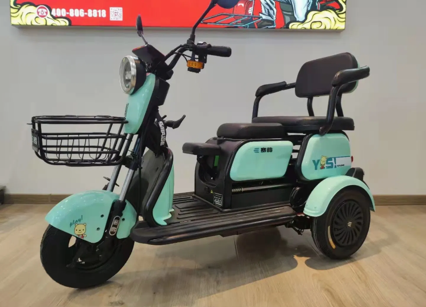 Premium 48V 600W Electric Cargo Tricycle with Baby Seat