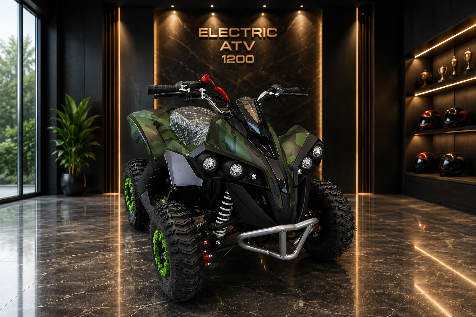 EX3S Kids Electric ATV Quad Bike – Army Green